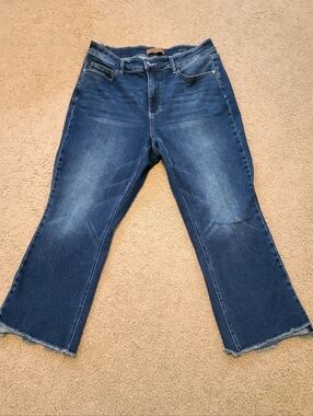 Women’s 16W, Judy Blue Darker Denim, High Rise, Cropped Kick Flare Jeans